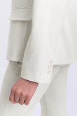 Elegancki, jednorzędowy biały żakiet