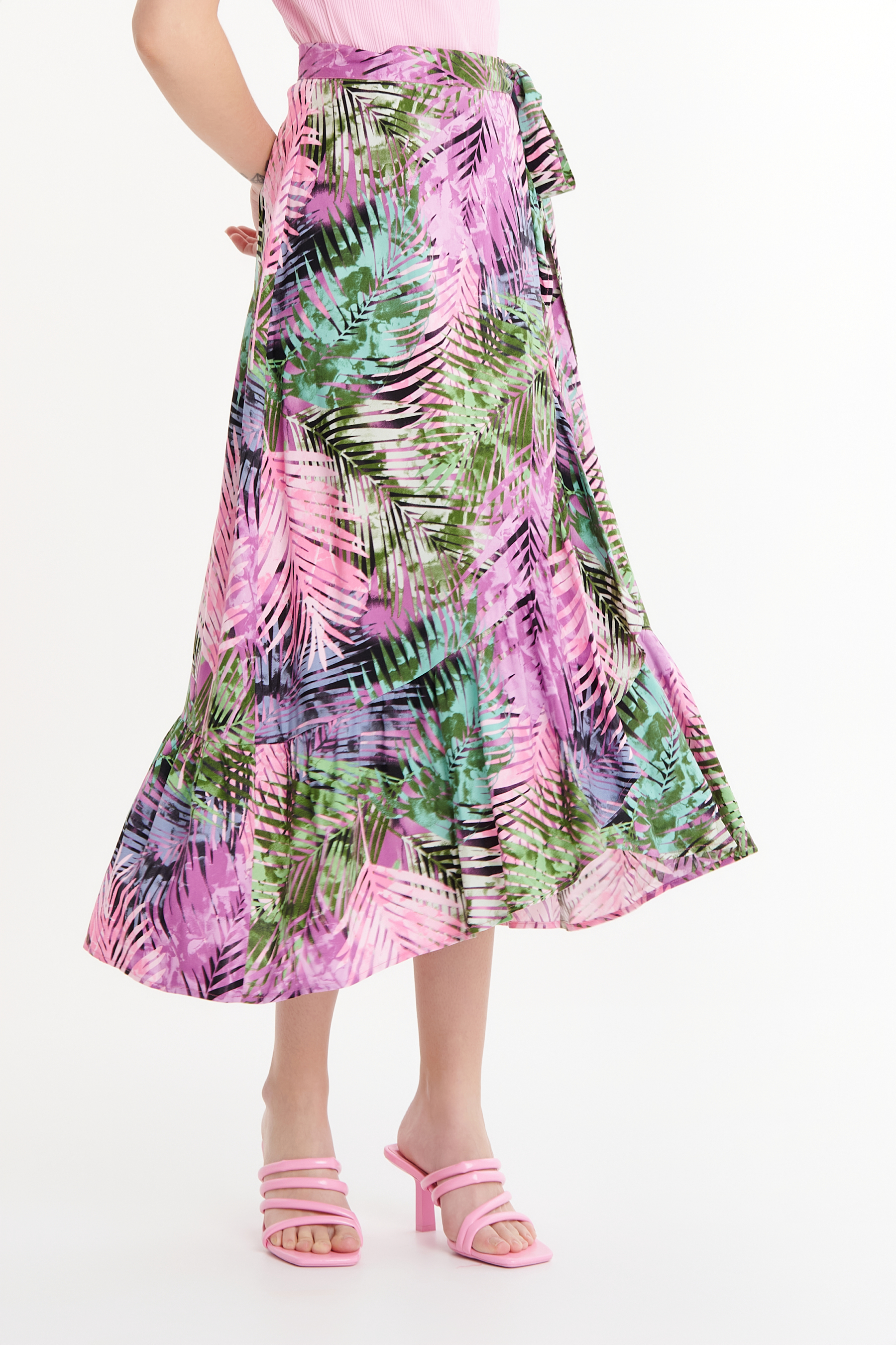 Kolorowa spódnica z printem tropic