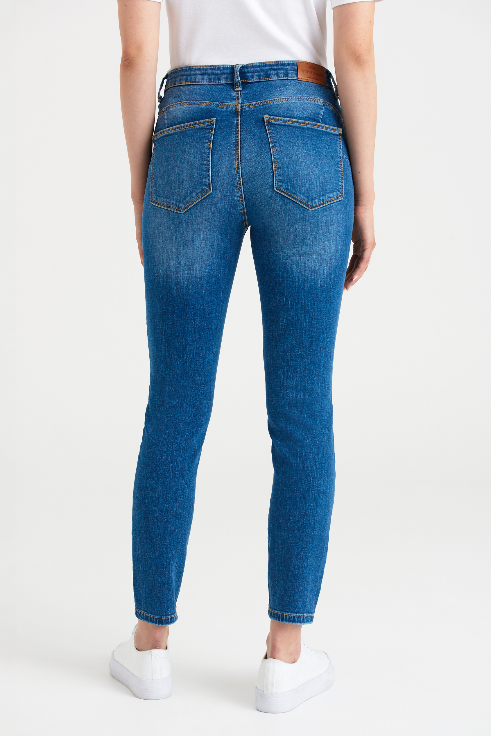 Klasyczne jeansy typu skinny push up, niebieskie