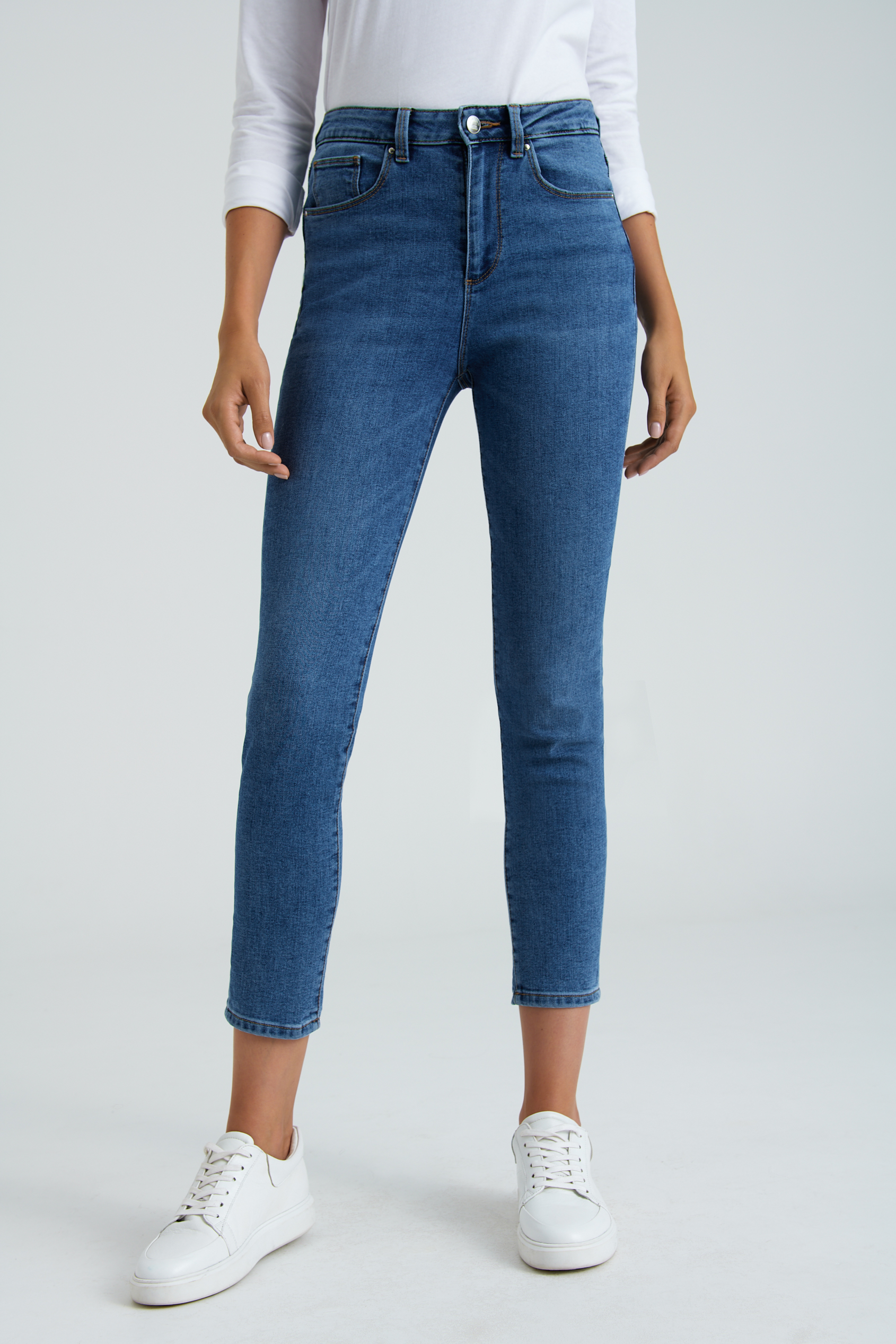 Komfortowe jeansy slim fit, ciemnoniebieskie