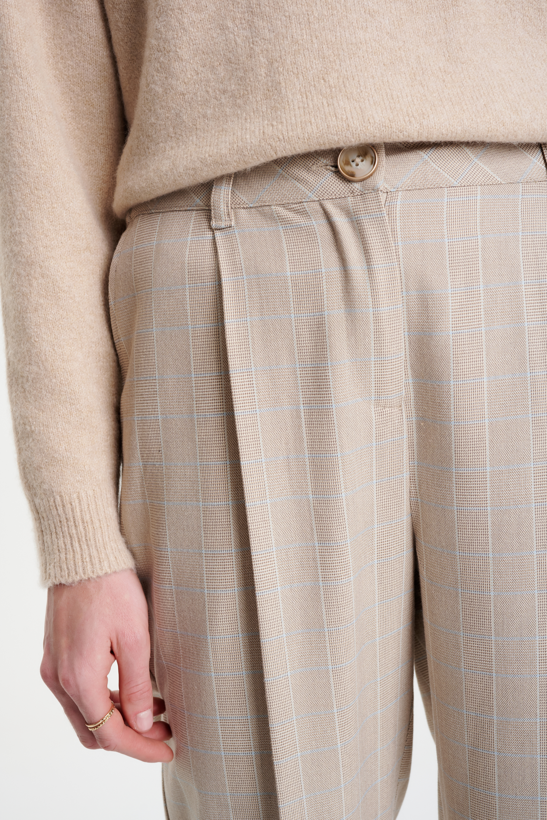Jasnobeżowe wiskozowe spodnie