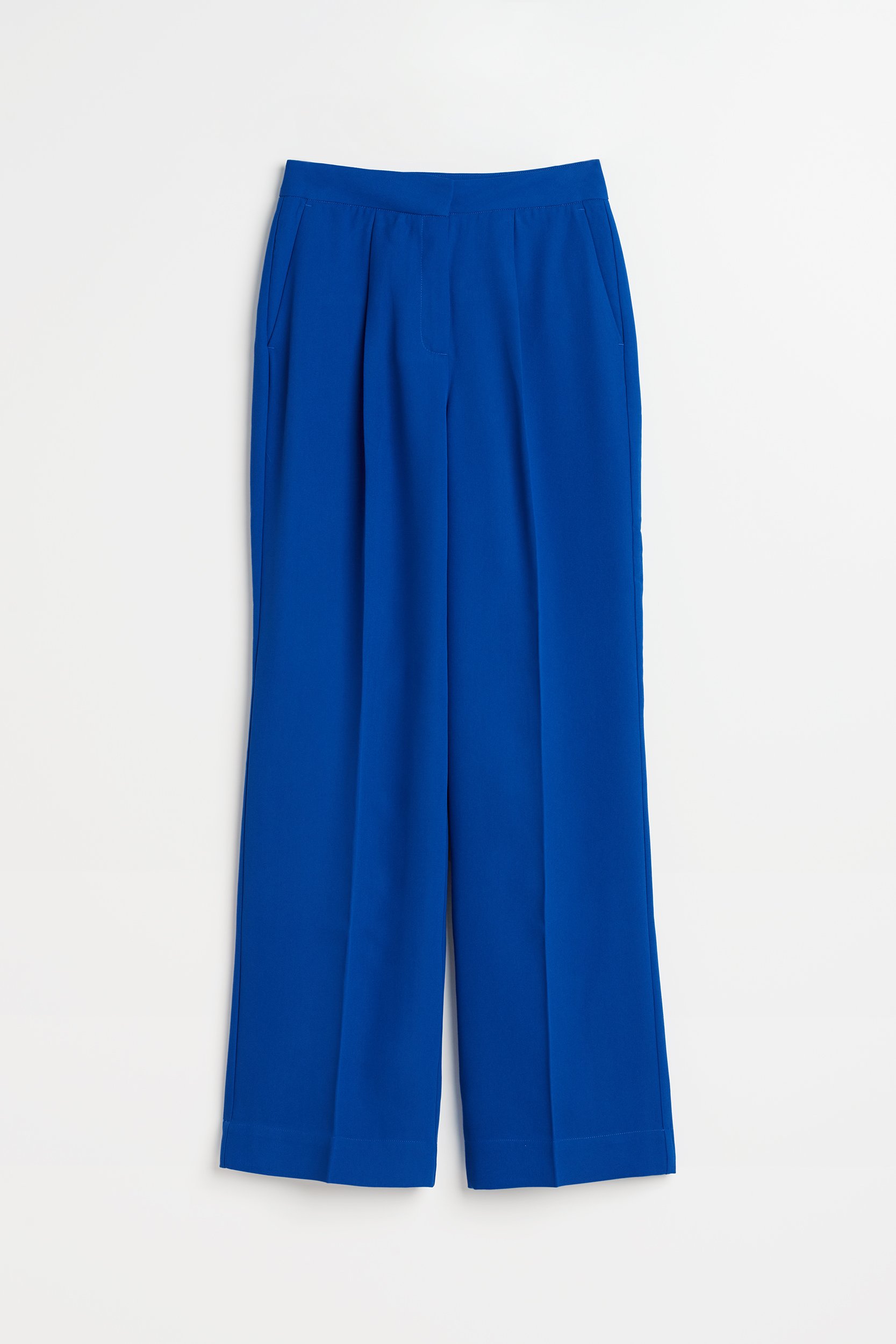 Eleganckie kobaltowe spodnie wide leg