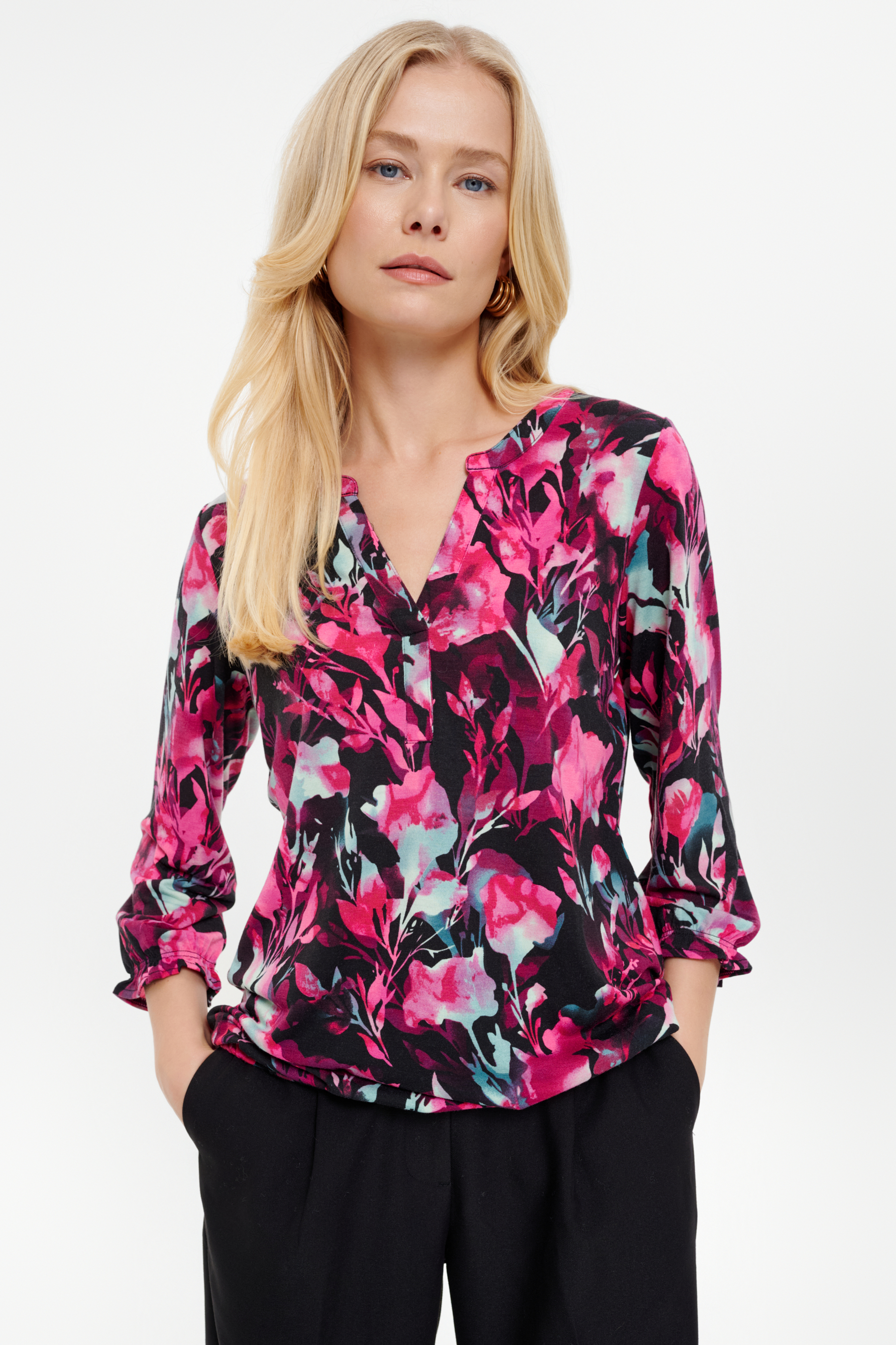 Casualowy kobiecy top w kwiaty