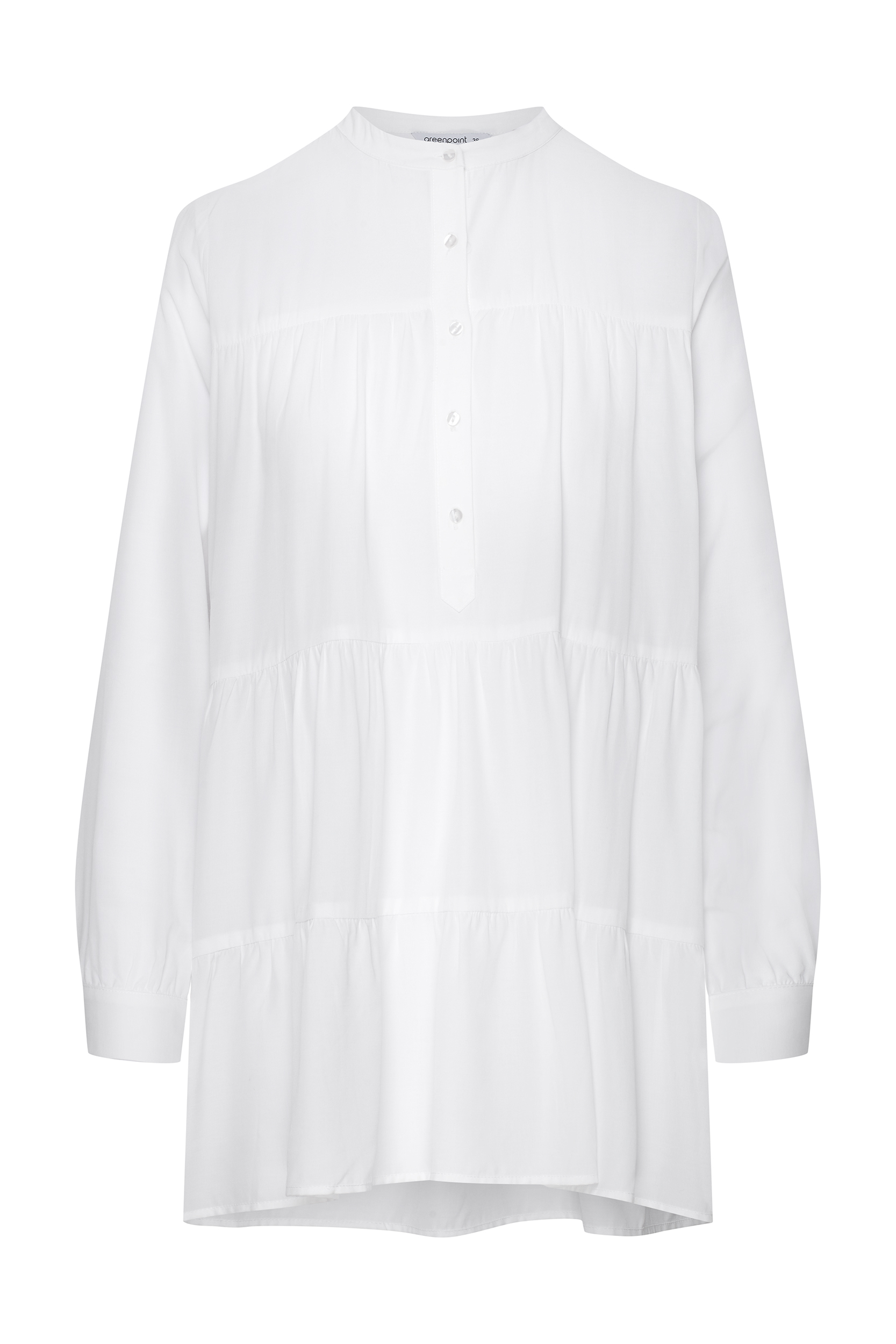 Biała, koszulowa tunika z falbanami